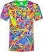 Produktbild aofmoka Elefant Spritzen Farbe Insel Baum Pferd Zeit Fantasie Fluoreszierender Blacklight Neon T-Shirt