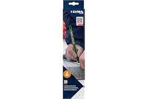 LYRA 331 - Lápices ovalados profesionales de piedra, 24 cm, mina de 5 x 2 x 240 mm, estuche de cartón, 12 unidades