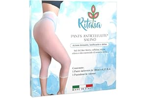 Ritalia® VENDAS FRIAS piernas - LEGGINS Reutilizables con sal del Mar Muerto activos 100% VEGANOS - contra la celulitis en muslos caderas y glúteos