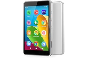 LUORAN Reproductor MP3 con Spotify para Niños, Reproductor MP4 con Android 14 y Tienda de Aplicaciones, Control Parental, Audible, Reproductor de Música de 4.0", Incluye Auriculares y Tarjeta de Memoria