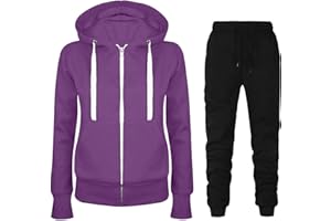 HAOLEI Tuta Sportiva Donna Completa Invernale Elegante Cotone Felpa con Cappuccio con Zip e Pantalone Due Pezzi Curvy Jogging Completo Palestra Leggero Tracksuit Fitness Tuta Felpata Tute da Ginnastica