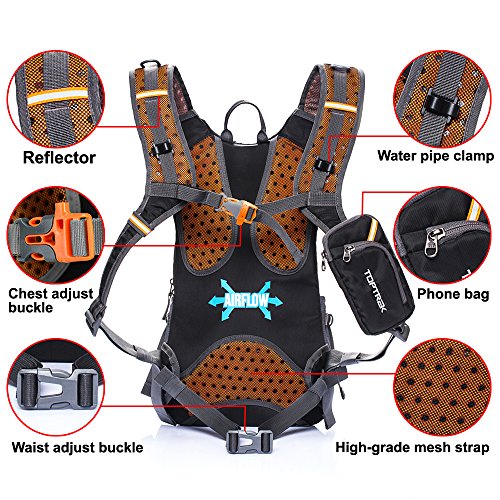 Toptrek Ultraleicht Fahrradrucksack Wasserdicht mit Regenschutz 18L Trinkrucksack Fahrrad Sportrucksack Radsport Rucksack für Herren/Damen - 3