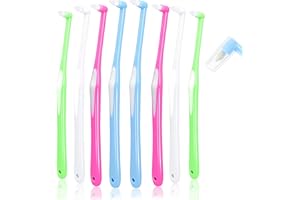 Sularpek 8 Pcs Interspace Toothbrush,Single Tufted Toothbrushes with Cover,End-tuft Interdental Toothbrushes,Slim Interspace Teeth Brush for Dental Cleaning for Sensitive Gums Deep Cleaning