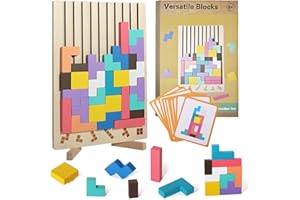 ANYINGKAI Holz Stapelspiel Tetris, Holzpuzzle Tetris 3D, Montessori Holzspielzeug Tetris 3 4 5 6 Jahre, Intelligenz Jigsaw, Geschenk für Kinder,Gehirn Puzzle