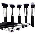 NAKEDPLUS Fiber Bristle Makeup Brushes Set - Black, 10 Piece Makeup Brush, 1 Pcs Makeup Sponge and 1 Pcs Makeup Brush Egg