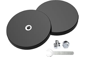 Magnetpro 2 magneti gommati forti antiscivolo, antigraffio e anticorrosione, forza superiore a 30 kg, con foro filettato da 1/4" e vite in acciaio inossidabile per PTZ, fotocamera