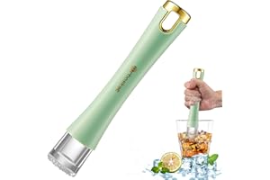 SilverChry Pestello per Cocktail, Pestello per Mojito, Cocktail Muddler, Testa a Punta in Acrilico + Foro per Appendere, Adatto per Preparare Mojito, Cocktail e Succhi (Verde, 20.3CM)