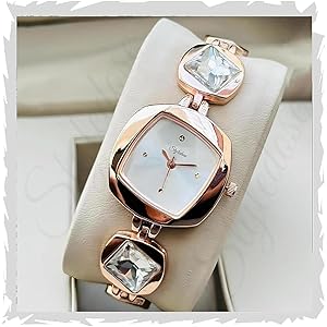styledose Luxury Dial in Square case with Ston Studded brecelet Strap Quartz Analogue Wrist Watches for Women's & Girls&Miss&Ladies