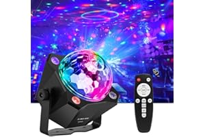 Party Lights Disco Ball Light,SPOOBOOLA Dj Disco Light Sound Activated Glow Party LED Light 6 Colors for Home Room Dance Parties Birthday Karaoke Halloween Christmas Wedding Show Club Decorations