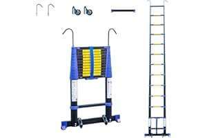 HOSTRÖM Teleskopleiter 3,8m TELESCOVA12+, Aluminium, Faltbar, Ausziehbar, Multifunktion, Maximale Arbeitshöhe 4,7m, Abnehmbare Haken, 5 Jahre Garantie
