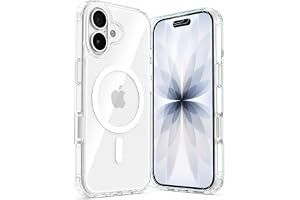 LUNOVATE Skal för iPhone 16 med MagSafe, Transparent Klart Skyddsfodral med N52 Magnet, Kristallklart TPU Skal, Militärklassat Stötskydd, Kameraskydd och 2x Skärmskydd