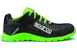 SPARCO Practice S1p, Men's Lightweight Safety Shoes Practice S1P Keke Black/Green EU Size 48