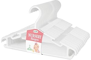 ilauke Cintres Enfants 36 Pièces : Cintres Bébé sans BPA à Tige Renforcée - Cintres Antidérapants avec Crochets Solides (27 cm) pour Garde-Robe d'enfant, Chambre Bébé & Organisation Familiale (Blanc)