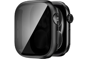 Kamita Vattentät skyddsfodral för Apple Watch 11/Watch 10 46 mm, hård PC-fodral, fodral med skärmskydd mot spionering, stötsä