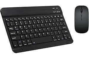 OHVBAEON Wireless Keyboard and Mouse Set, Bluetooth Keyboard and Mouse, Keyboard and Mouse Set Rechargeable Quiet Lightweight for Windows/Android/iOS/iPad/Mac/Tablet Laptop(Black)