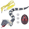 POMK Remote Control Toy, Telescopic Tongue Remote Control Snake Cool Attractive Flexible for Funny Toy for Gifts(black)