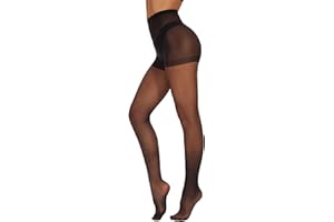 CozyWow 20 Denier Sheer Tights for Women,High Waist Control Top Silk Stockings,Comfortable Women's Pantyhose with Reinforced Toes