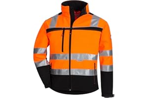 NITRAS Herren Motion Tex Viz Softshell-Warnschutzjacke