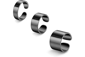 Kakonia 3pcs Bandes réglables Anneaux de Bande pour Femme Hommes Ouverts Bouffre de Brouillard Bagues à Bande Plate Bague à Bande Large Largeur 6/10 / 15mm