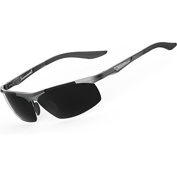 SIPLION Men Driving Polarized Sport Sunglasses Al-MG Metal Frame Ultra Light UV400 CAT 3 CE, Photochromic (Day Driving), Medium