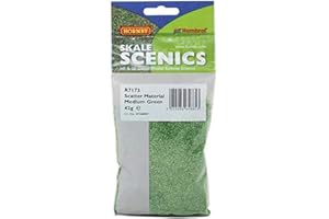 Hornby R7173 Scatter - Medium Green for Model Railway OO Gauge, Model Train Accessories for Adding Scenery, Dioramas, Woodland, Buildings and More, Model Making Kits - 1:76 Scale Model Accessory