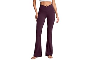 CRZ YOGA Damskie legginsy Butterluxe Crossover Flared Leggings - 29''/31''/33'' Legginsy treningowe z wysoką talią Stretch Bootcut Yoga Pants