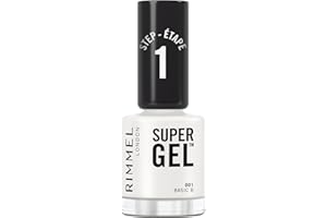 Rimmel London Smalto Unghie Super Gel - Nail Polish Effetto Gel a Lunga Durata - 001 Basic B - 12 ml