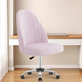 Home Office Chair, Height Adjustable Dressing Table, 110 kg | Velvet Swivel Chair Study Chair for Study Bedroom Study (Pink,