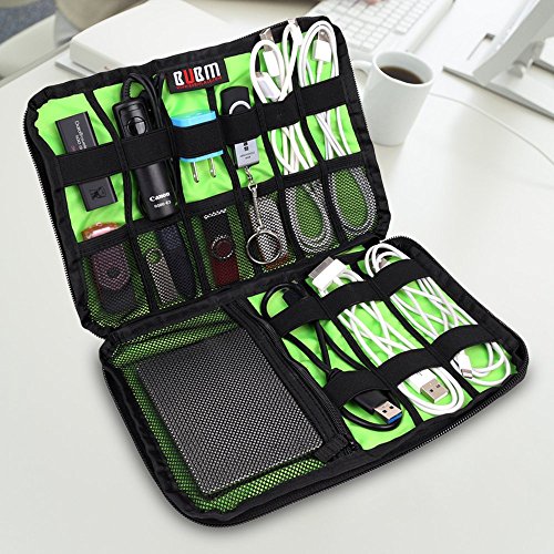BUBM Tragbare Universal Electronics Zubehör Organizer, Travel Gear Organizer für Handys, USB-Kabel, Netz Banken, Kameras, Festplatte und Etc.by Senhai (Medium, Schwarz) - 8
