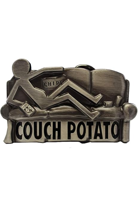 Eeddoo Gürtelschnalle "Couch Potato" - Metall 10x8cm Für Wechselgürtel