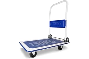 HERZO Plattformwagen Transportwagen Lagerwagen 150 kg Tragkraft Transportwagen Lagerwagen Paketwagen Handwagen Sackkarre