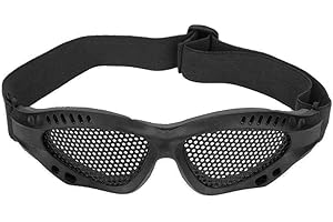 SolUptanisu Gitterbrille Airsoft,Occhiali di protezione in rete,occhiali da maglia militare metallo regolabile occhiali tattici per sport airsoft con esterno CS tiro cinghia(nero)