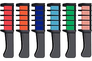 HOME HARBOR 6 Stück Haarkreide, tragbare nicht klebrige Temporäre Leuchtende Haarfarbe,Temporär Haarfarbe Kreide Kamm,Waschbar