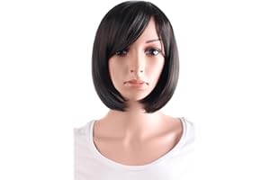 MapofBeauty corto lacio seorita lacio 30cm/ 12 pulgada Pelucas (negro)