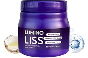 GENÉRICO Lumino Liss Alisado, crema alisadora para el cabello liso y sedoso sin encrespamiento con brillo prolongado, repara y nutre el cabello de forma profunda，250 g
