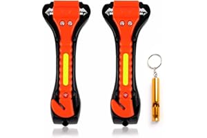 YINGJEE Emergency Hammer for Car, Emergency Hammer, Safety Hammer, Escape Tool with Safety Belt Cutter & Window Breaker Safety Hammer with Survival Whistle - Set of 2
