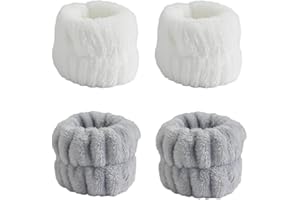 FUZLPNAG 2 Paires de protège - Poignets Spa, protège - Poignets en Microfibre, Bracelet Absorbant Corail, Serviette de Protection pour Le Visage, Douche, Yoga, Sport