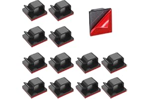 Yoezuo 100 Piezas Clip de Cable Autoadhesivo, Organizador de Cables, Clips Sujeta Cables Adhesivos, Abrazadera de Cable Clip (Negro)