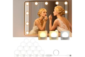 ‎BOKIHUK BokiHuk Schminktisch Beleuchtung 14 Dimmbar Birnes mit Adapter, Make-up Spiegellicht mit 3 Farbmodi, Hollywood Lichter Lampe mit USB-Kabel für Spiegel (14 Birnen)