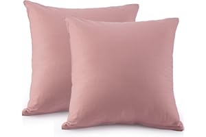 ‎TOCOMOA TOCOMOA 2er Set Kissenbezug 40x40 Rosa - 100% Baumwolle Kissenbezüge 40x40 cm, Kopfkissenbezug mit Reißverschluss, Superweicher und Atmungsaktiv Kissenhülle