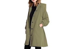 MGizo DtiSpectrum Trench Impermeabile da Donna - Giacca Antivento con Cappuccio Monopetto, Soprabito Impermeabile per Esterni, Impermeabile Softshell per Escursioni e Spostamenti