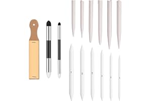 Qianyu 15 Pcs Blending Stumps for Drawing Reusable Blending Pencil Sponge Tortillions Paper Art Blenders Pens Sandpaper Pencil Sharpener for Artist Charcoal Sketch Beginner Drawing Tools