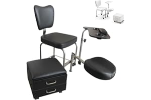 Polironeshop Athos Sgabello per Estetista e Podologia - Ideale per Massaggi, Pedicure, Manicure, Ricostruzione Unghie, Nail Art e Trattamenti di Estetica