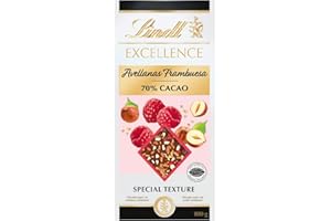 Lindt - Tablette Framboise Noisettes 70% de Cacao EXCELLENCE - Chocolat Noir - 100g