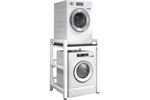 VETERS Dryer Stand Height adjustable Portable Stacking Kit for Front Loader Washing Machine & Tumble Dryer,Storage Rack over washing machine storage unit,400KG Load Capacity