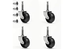 PRIORY CASTOR British Manufactured - 4 Castor Wheels | 40mm Peg Castor with Socket for 3/8 inch Hole in Wood for Furniture, Appliances, Trolleys with PP Wheel