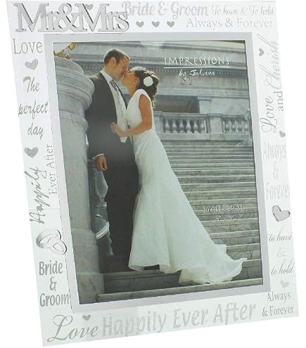 thumbnail image 2 of Personalised Mr & Mrs Crushed Crystals Wedding Day Photo Frame - 5x7 Inch - DI-9 Silver 2 of 5