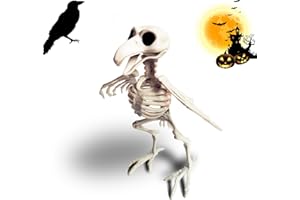 badaren Esqueleto de Cuervo, Esqueleto de Cuervo de Plastico, Esqueletos de Animales, Cuervo Huesos Esqueleto, Esqueleto Decoracion de Halloween para Fiesta de Halloween, Casa Embrujada