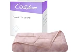 ‎DAILYDREAM Dailydream Therapie Gewichtsdecke | 135x200 | 6 kg | Pink | aus flauschigem Fleece | mit Glasperlenfüllung | schwere Decke zum Schlafen | Weighted Blanket | Therapiedecke | Körpergewicht 53-65 kg