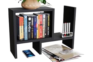 ComfortCove Regulowany regał na książki, Półka na książki, Wolnostojący organizer na biurko, Organizer do kuchni, Regał do kuchni, Biurowy regał do przechowywania, Czarny